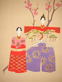 美品 掛け軸 大平楽恵作 立雛図 共箱 二重箱 縁起物 桃の節句 特別セール品】 美品 掛け軸 大平楽恵作 立雛図 共箱 二